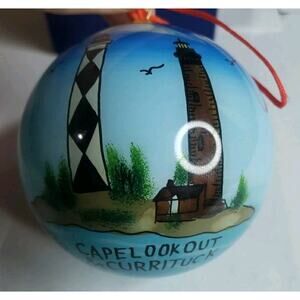 Hand painted Outer Banks NC North Carolina Lighthouses Christmas Ornament 1998